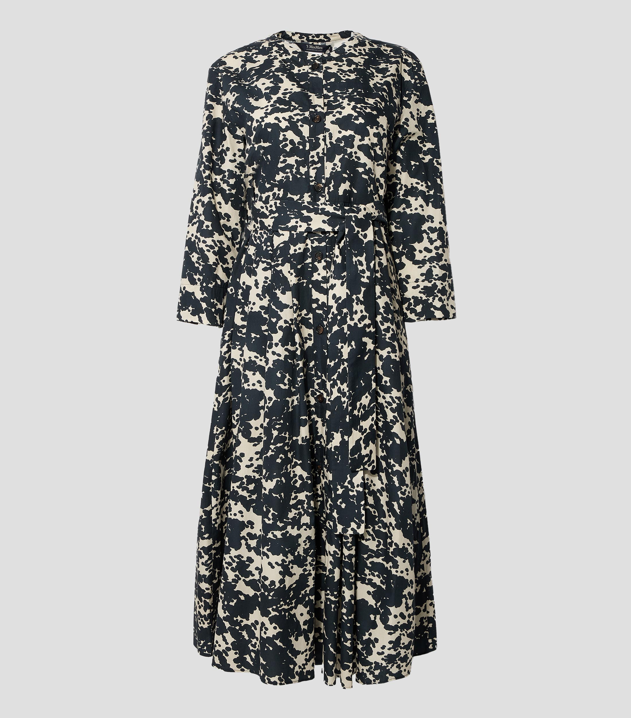 Vestido midi con manga larga estampado Mujer